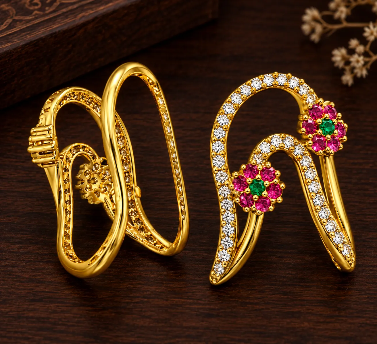 Ruby Bloom Finger Rings ✨