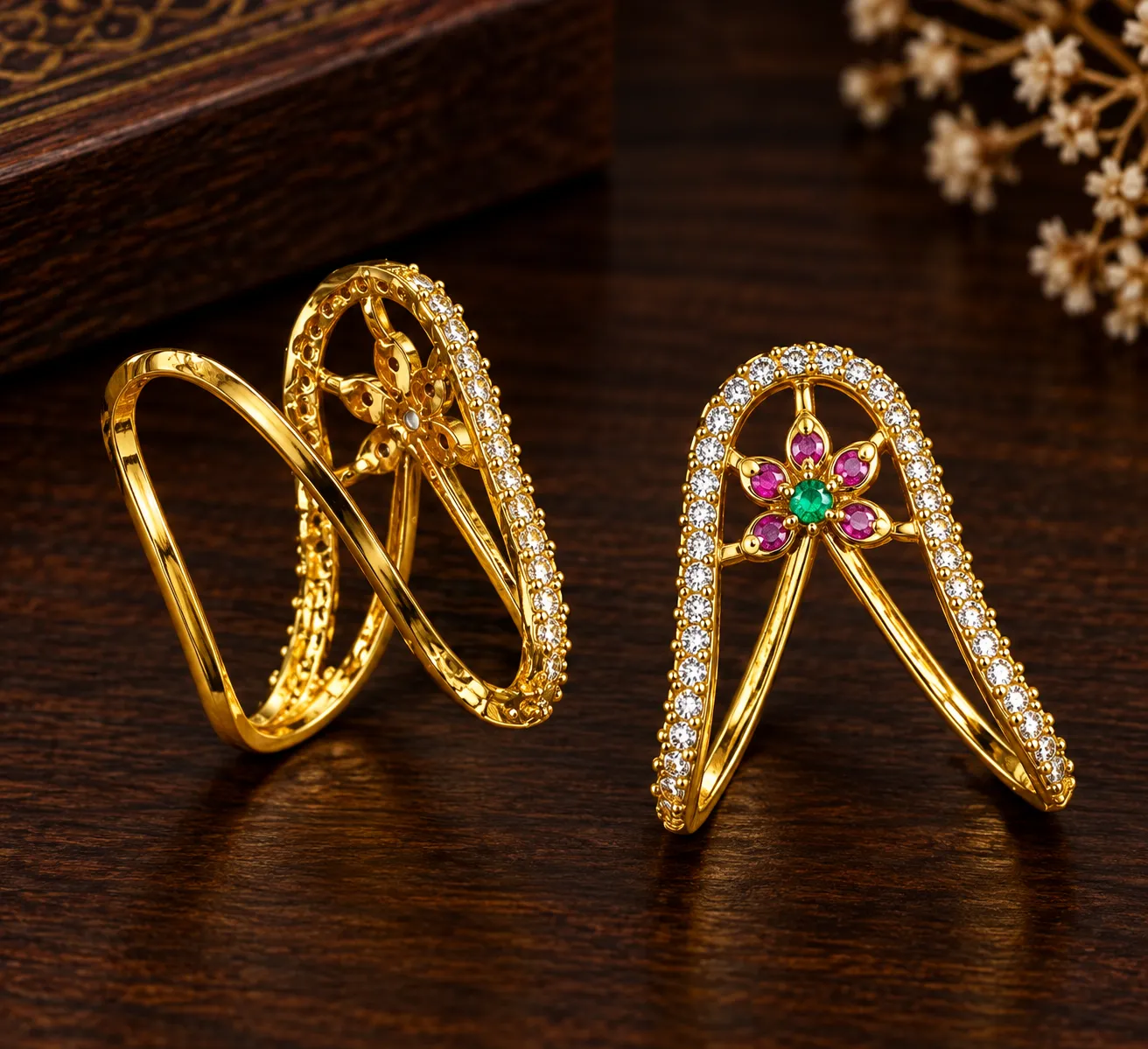 Ruby Bloom Finger Rings ✨