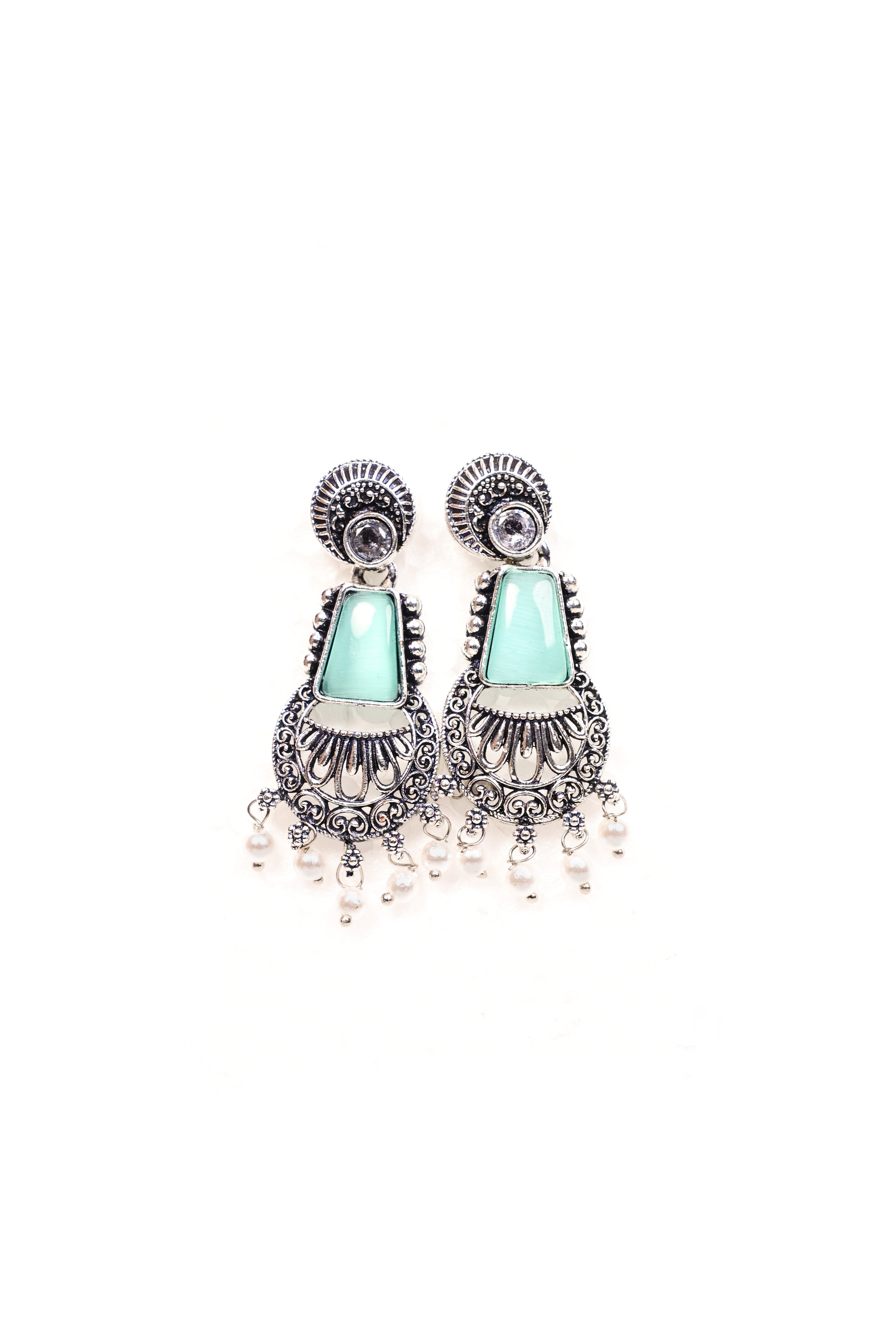 multicolour pearl jhumka